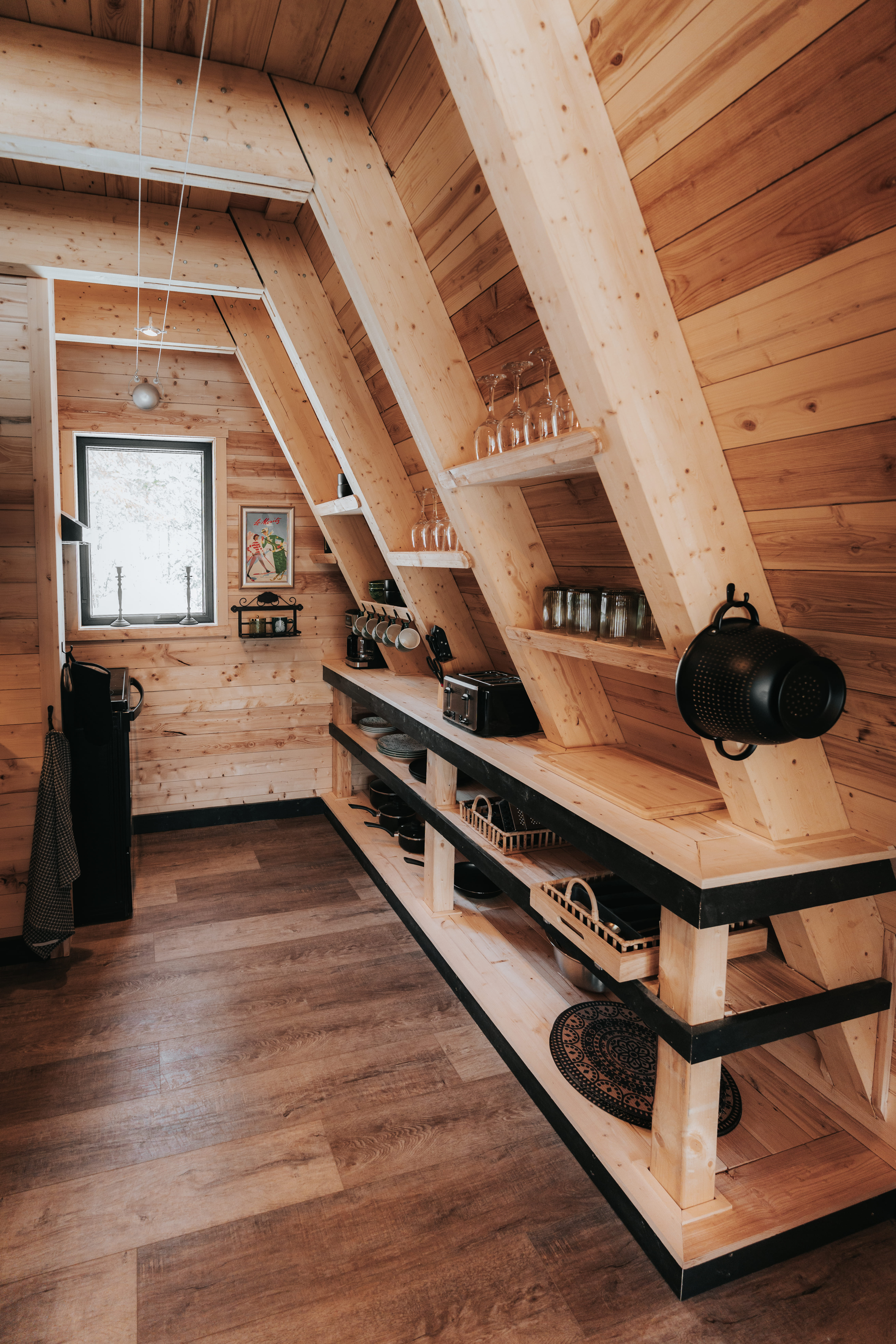 Intérieur d’un chalet nordique au Mont Grand-Fonds