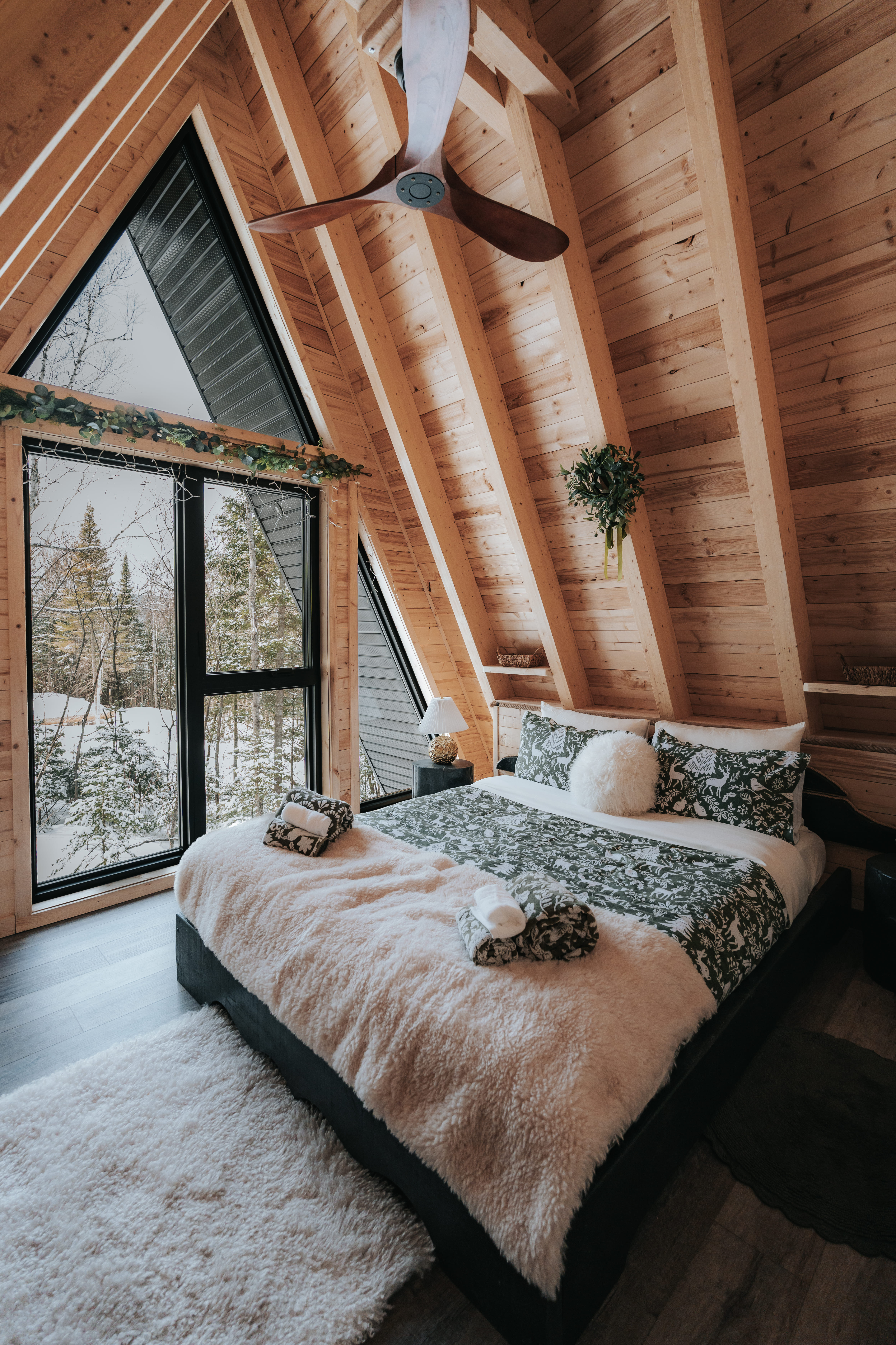 Chambre d’un chalet nordique au Mont Grand-Fonds